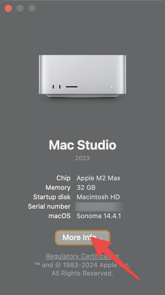 About This Mac Dialog Box