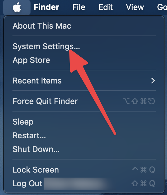 Apple Menu with System Settings...