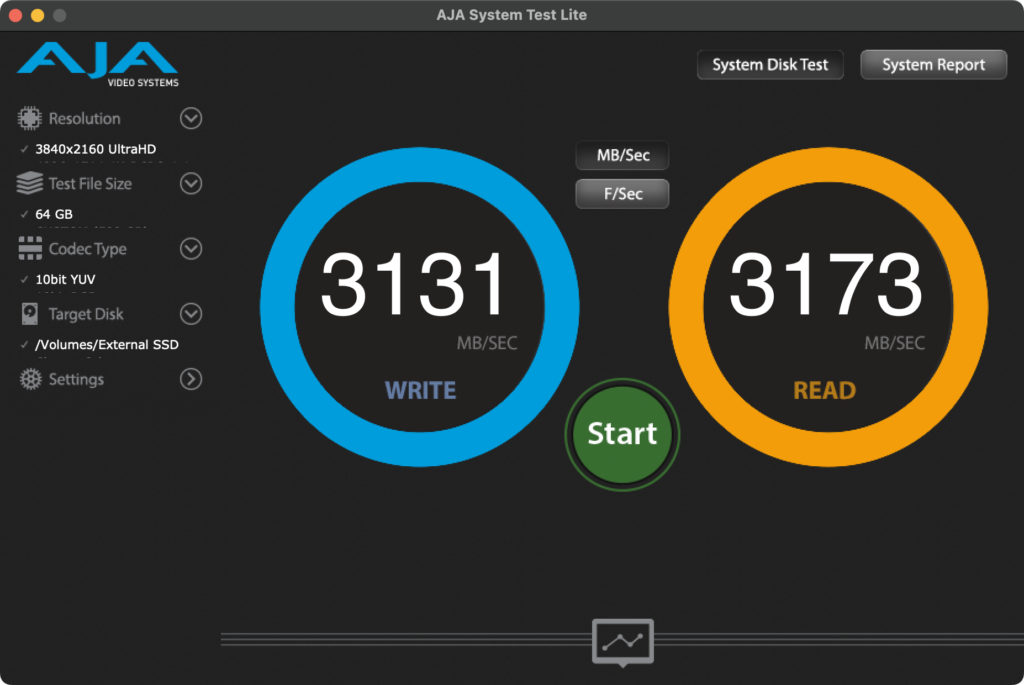 AJA Benchmark Results